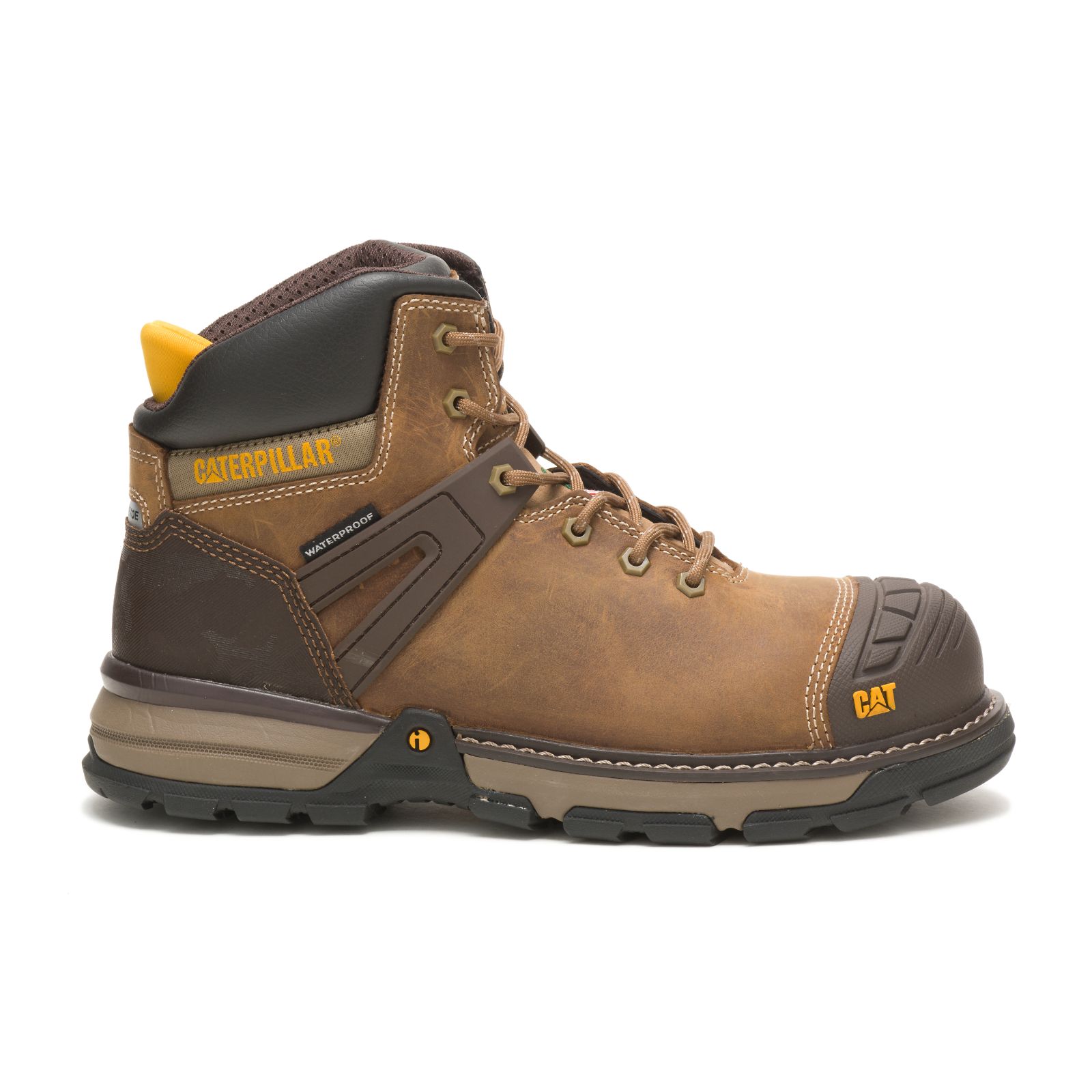 Caterpillar Boots South Africa - Cat Men's Excavator Superlite Waterproof Nano Toe Csa Work Boots Brown FQ3170862